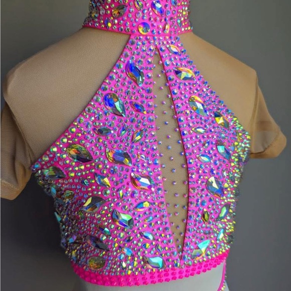 Pink Rhinestone Dance Costume - Picture 3 of 7